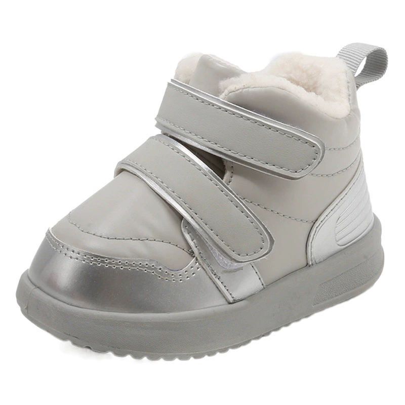Новая зимняя утолщенная детская хлопковая обувь для мальчиков, кроссовки на флисовой подкладке, обувь для девочек, детская обувь для малышей, водоотталкивающая