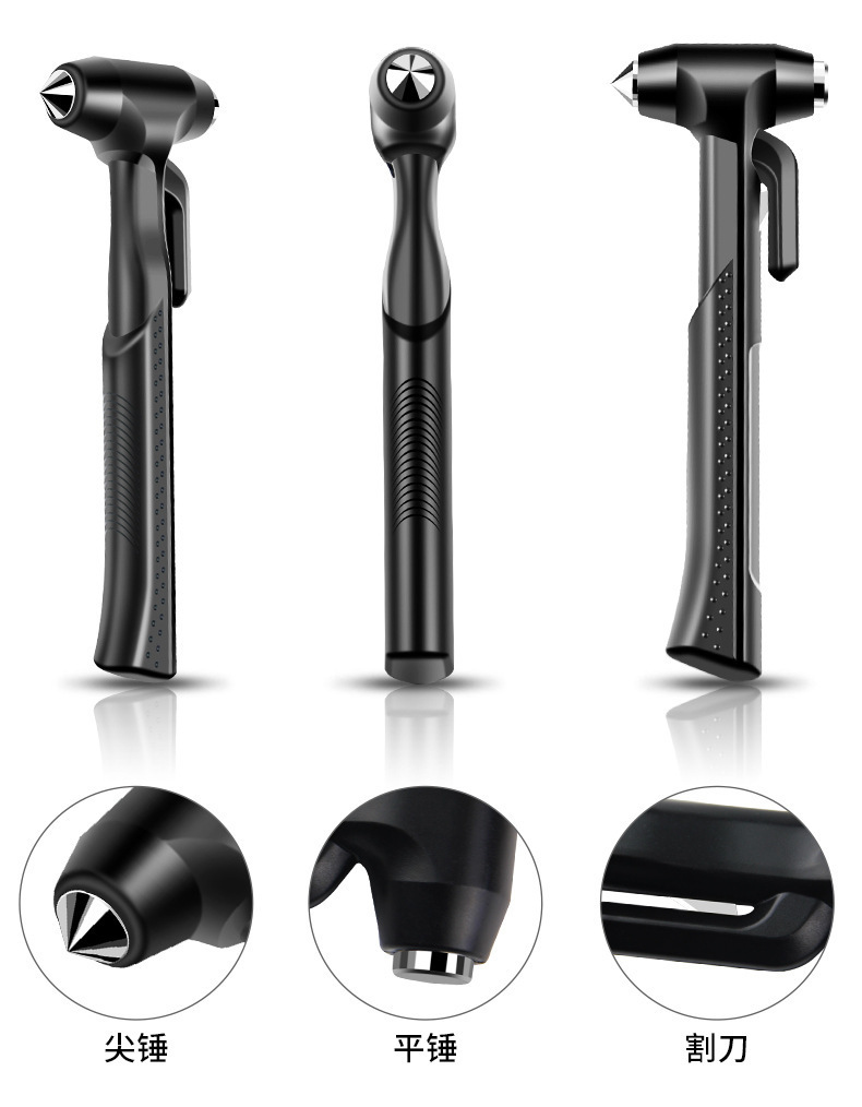 Large Car Safety Hammer for Vehicles, Buses, and Coaches, Long-Handled Emergency Window-Breaking Tool for Escape and Life-Saving