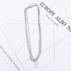 Tide, lightening hair dye stainless steel, necklace with letters, chain for key bag , accessory hip-hop style