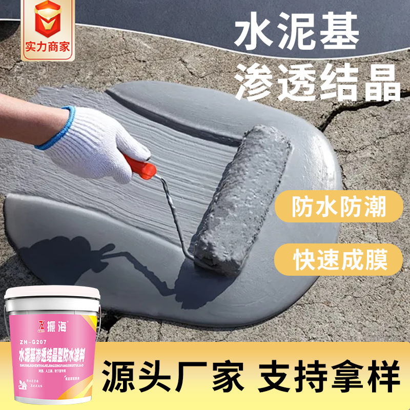 隧道水池结构自防水材料背水面防潮补漏水泥基渗透结晶型防水涂料