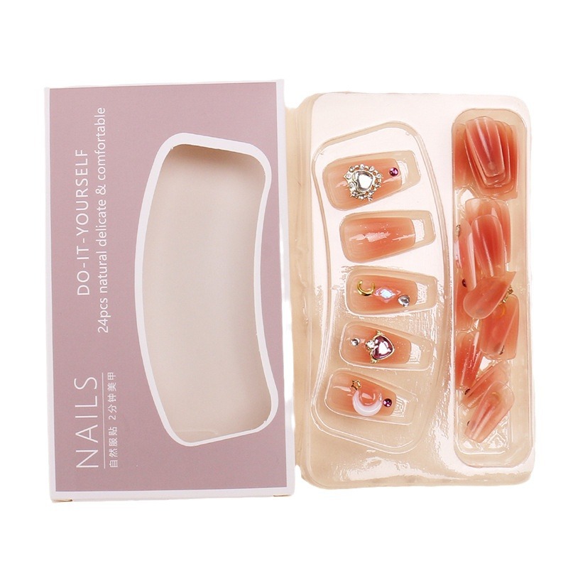 Desgaste de uñas al por mayor TikTok popular conejo hermano mismo estilo guerrero chica bonita manicura parche de uñas terminado pieza de uñas falsas