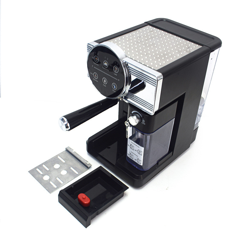 1350W semiautomático bombeo espresso máquina de café con pantalla táctil con burbuja de leche de vapor con cafetera de leche