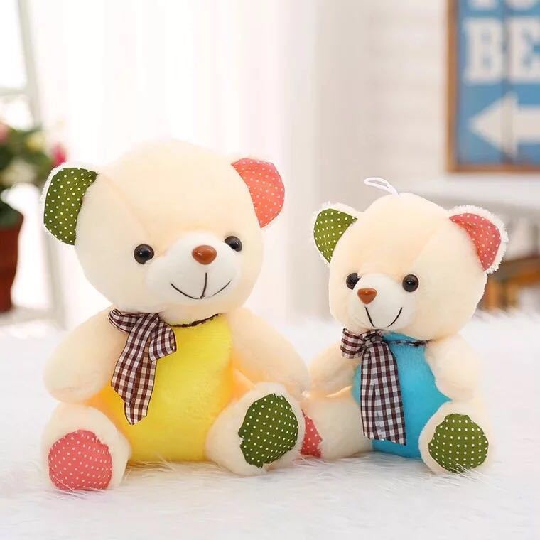 Colorido sentado oso de peluche de juguete al por mayor oso de peluche Pequeño Oso muñeca agarrar la máquina muñeca regalo de boda