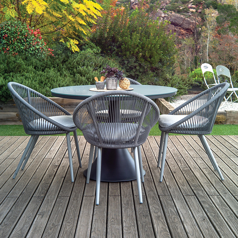 Mesa y silla de caña al aire libre combinación de aluminio al aire libre balcón patio muebles de ocio al aire libre impermeables image 11