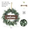 Customized hemp rope+hook simulation plant flower ring cross -border home doors and windows hanging decoration simulation green plant fake flower ring