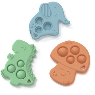 Cross-border elephant baby teether teether soothing anti-eating hand teether stick soft silicone baby teether POP toy