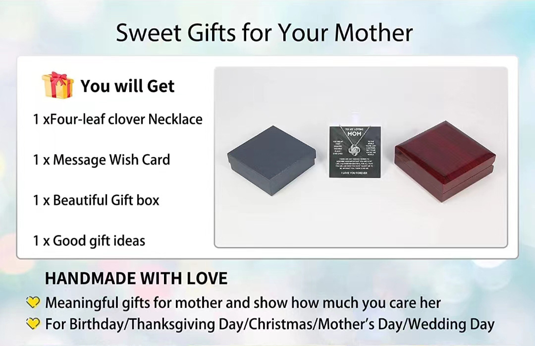 Full Diamond Zircon Pendant Simple Clover Necklace Mother's Day Gift_voghion.com