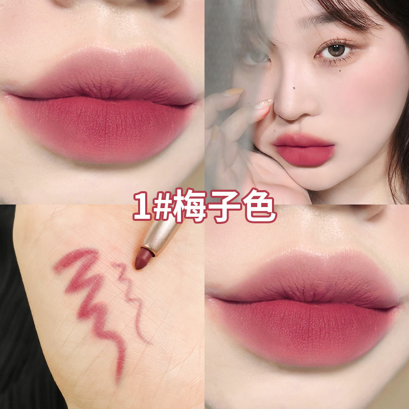 Han Qian rotativo automático lápiz labial mate impermeable duradero gancho de línea lápiz labial primavera y verano color desnudo fabricante de boca