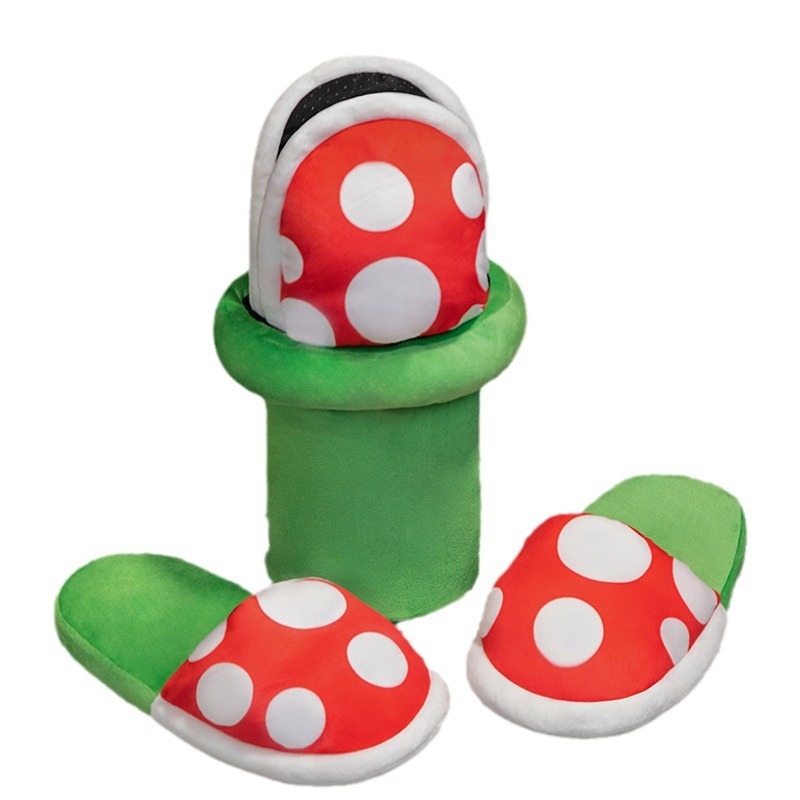 Two-dimensional animation game around the man-eater flower slippers warm home cute cotton shoes a generation of hair Two-dimensional animation game around the man-eater flower slippers warm home cute cotton shoes a generation of hair