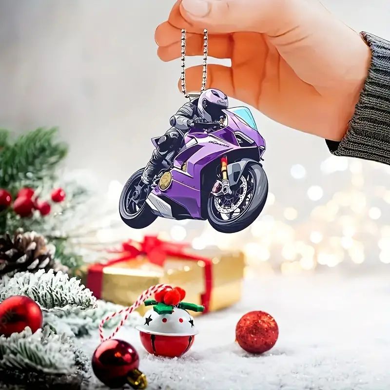 Explosiones transfronterizas de motocicleta acrílica 2D decoración plana para automóviles colgantes mochilas colgantes regalos de vacaciones