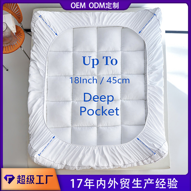 Customized Oem Fitted Sheet, Velvet-Filled Mattress, Single and Double Thickeneded Anti-Slip Soft Mattress Topper, Cross-Border Exclusive