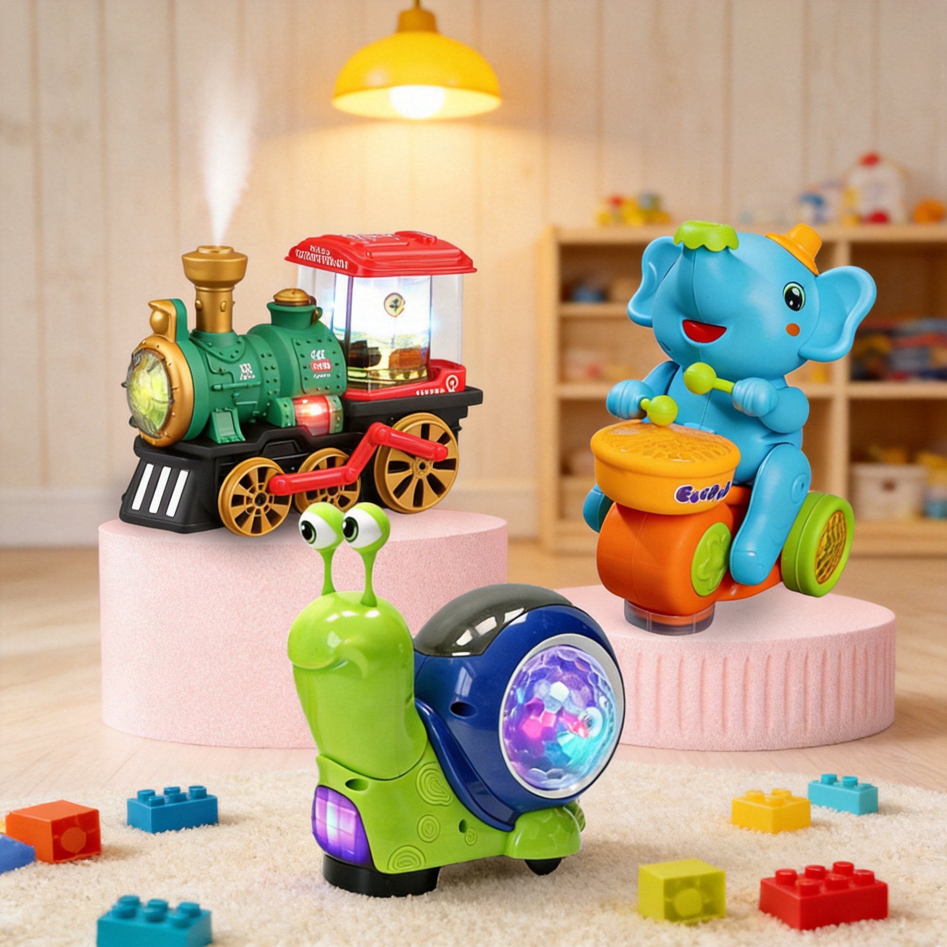 Electric toy car with gears