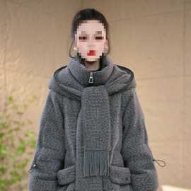 2025冬季新款时尚百搭轻奢感围巾领大码保暖羽绒服-图片色