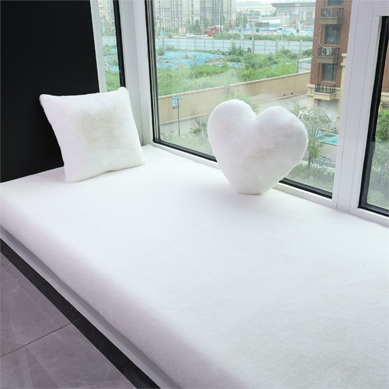 Other New Chinese style red large chair cushion faux cashmere doormat (Car Carpet) - pure-white-50x150cm-encrypted-thickened