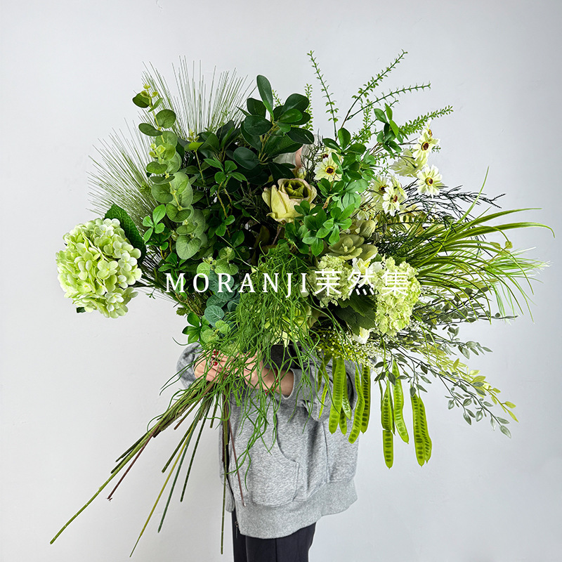 Green Artificial Flowers for Wedding Scene Setup, Fake Flower Decorations, Tree Leaves, Forest-Style Greenery, Wedding Floral Arrangements, and Landscaping Green Artificial Flowers for Wedding Scene Setup, Fake Flower Decorations, Tree Leaves, Forest-Style Greenery, Wedding Floral Arrangements, and Landscaping