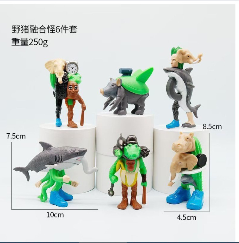 TungTungTungSahur 外国の山と海の経典木の棒人間サメ人形手作り装飾品 3D プリントおもちゃ|undefined