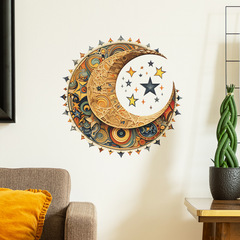 新款FX-F617外貿中東民族風浮雕月亮星星掛飾臥室客廳牆貼紙批發