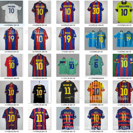 复古巴萨系列带印号足球球衣 Vintage Barcelona football jersey