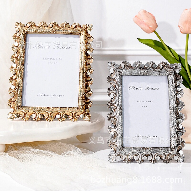 1PC Creative Bean Ear Pattern Decorative Photo Frame Gold and Silver Decoration Resin Material Frame Desktop Warm Decoration