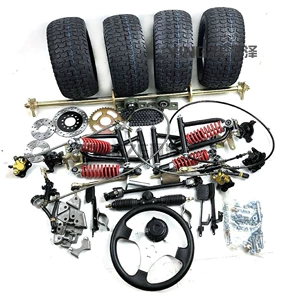 Go-Kart Çərçivə Ön Arxa Asqı Sükan Oxu 6 düym Təkərlər Disk Əyləcləri