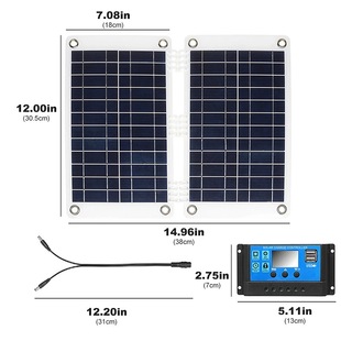 16W 50W 100W 12V/5v solar panel charger 12V battery mobile phone charger semi-flexible