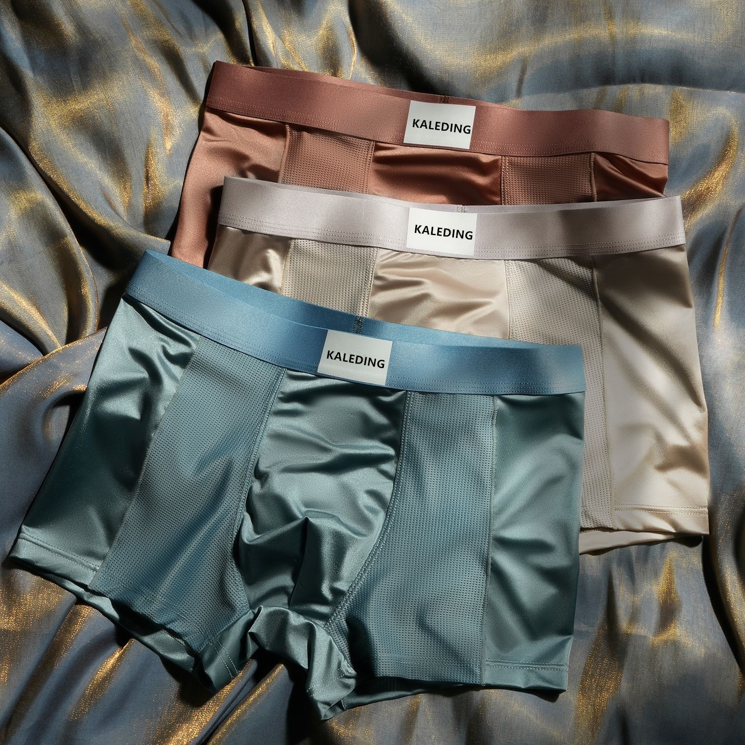 Tiktok Dropshipping Men's Underwear, Men's Ice Silk Breathable Mesh High-End Summer Comfortable Boxer Briefs with Cooling Sensation