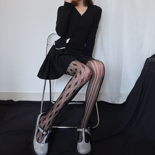 New asymmetrical fishnet stockings, cross-border best-selling stockings, bottoming pantyhose, Japanese Lolita stockings