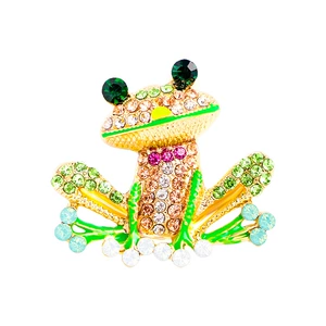 New Fashion Cartoon Oil Dropping Frog Brooch European and American All-match Enamel Corsage Cross-border Clothing Accessories Corsage Women