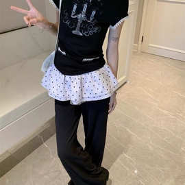 甜美芭蕾夏季新款波点裙帘子蕾丝蓬蓬蛋糕高腰半身裙短裙屁帘叠穿