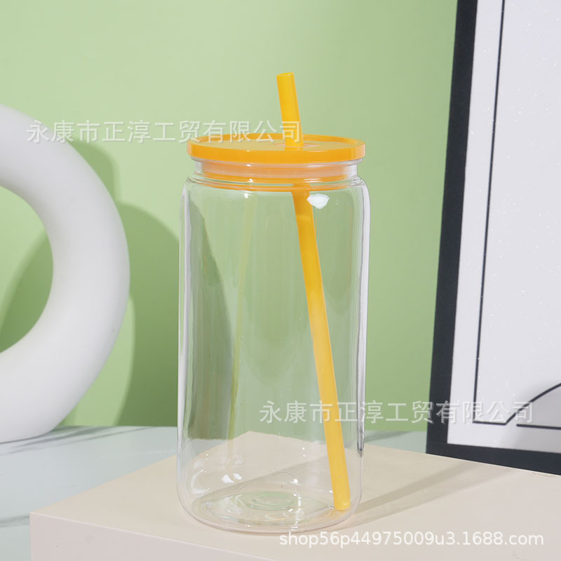 Vaso Mason de Plástico 16oz de Plástico PC, Ecológico, Monocapa, para Oficina y Hogar