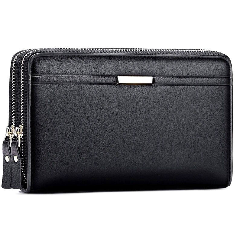 Foreign Trade Men's Bag with Multiple Card Slots, Men's Clutch Bag with Double Zipper, Long Wallet, Business Clutch Bag, Men's Clutch Bag, Clutch Bag