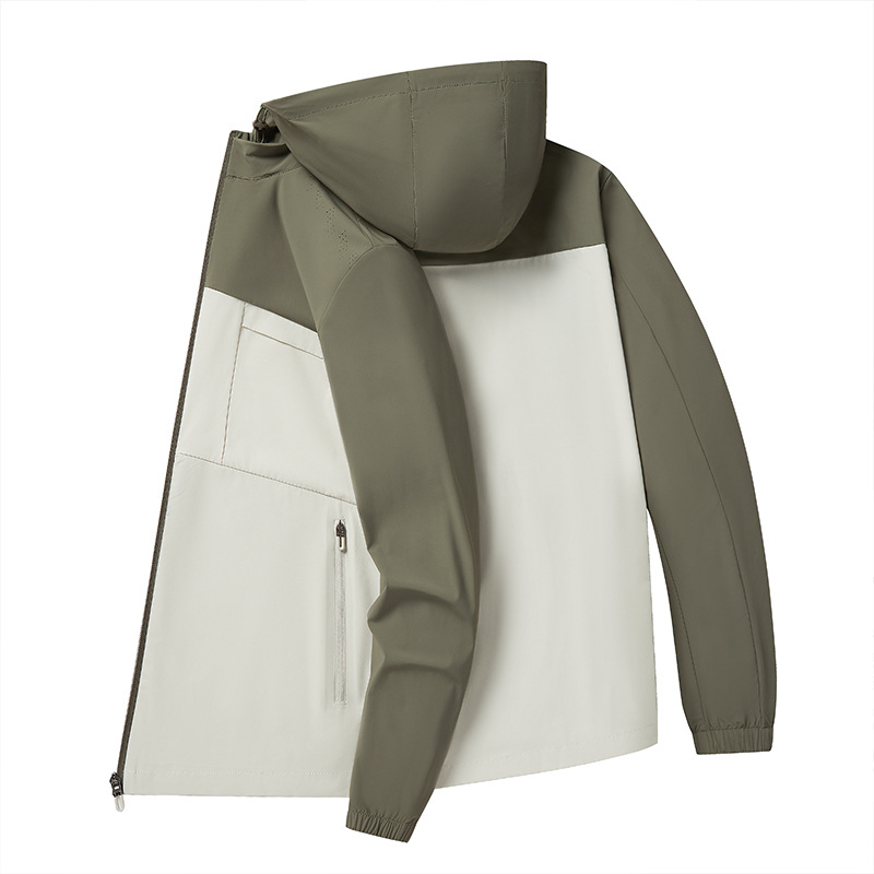 (Cross-border trading), thin breathable sun protection clothing with hood, men's travel quick dry jacket, UV protection 5