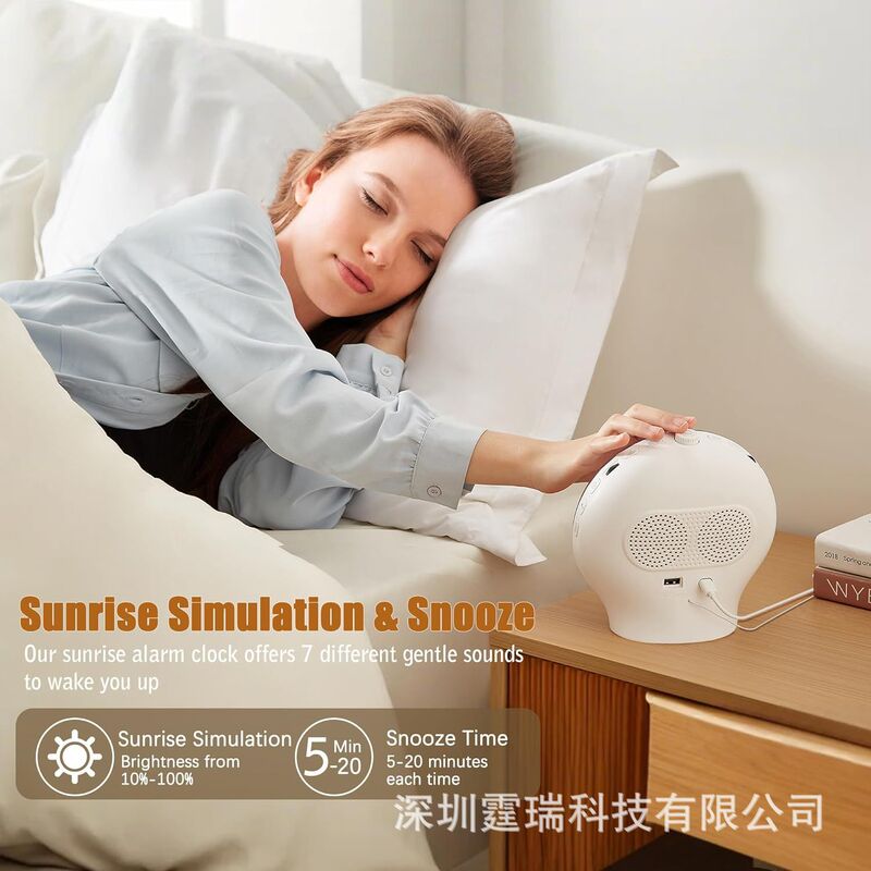 2024最新アップグレードのbluetoothスマートな輝きと睡眠の雰囲気ランプは、海上の日の出の日没をシミュレートして目覚まし時計を目覚めさせる|undefined