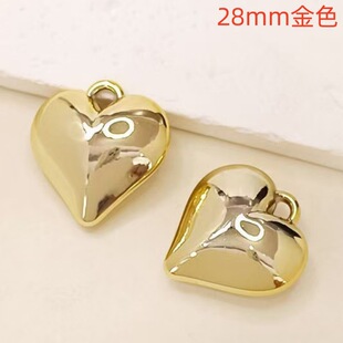 Perforated Heart Pendant Heart Pendant DIY Heart Pendant Necklace Bracelet Jewelry White Heart-Shaped Plastic Accessories
