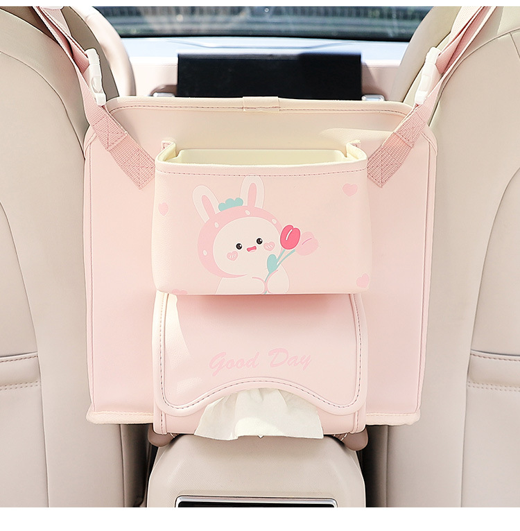Car seat middle storage bag multifunctional car armrest box storage bag cartoon car storage pocket hanging bag