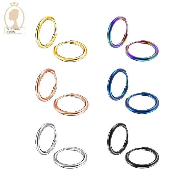 Cross-border 1.6 coil round earrings stainless steel earrings wholesale high-grade earrings earrings high-grade earrings