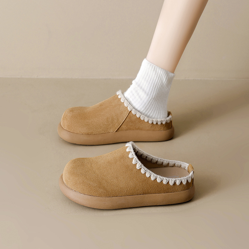 2026 nuevo estilo primavera-invierno patatas pequeñas un pedazo de zapatillas de cabeza de paquete de zapatillas de la mujer