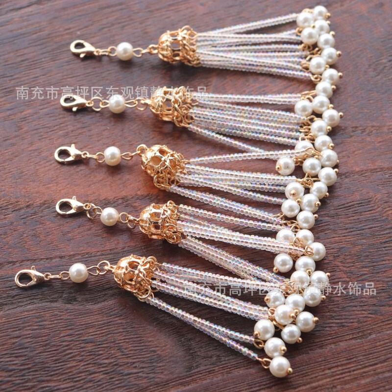 Detachable Nine-Needle Tassel Jewelry Pendant for Cheongsam, Hanfu Hairpin, Xiuhe Fan Accessory