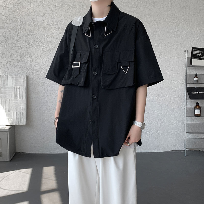 Cs1133-550 Control 78 Niche High-Quality Short-Sleeved Design Punk Style Large Size Short-Sleeved Shirt T-Shirt