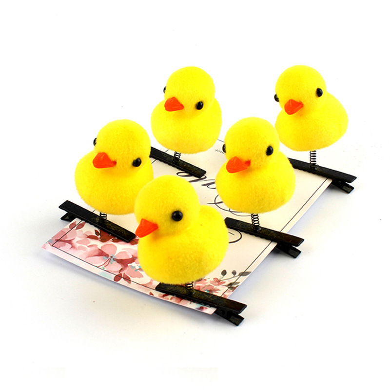 Pequeño pato amarillo clip para el pelo niños venden artefactos encantadores molino de viento primavera tocado clase de jardín de infantes para compartir pequeños regalos