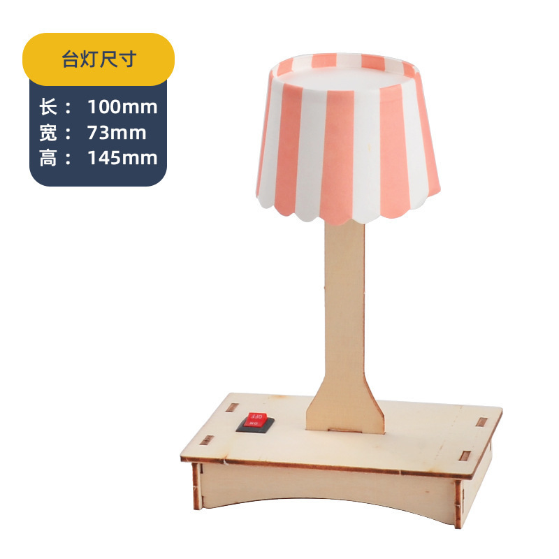 Cross-border Science Experiment Assembled Table Lamp Wooden Handmade DIY Wooden Puzzle stem Educational Teaching Aids