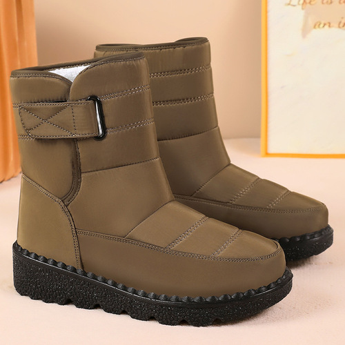 Women's Cotton Boots, Winter New Arrival, Plus-Size Fleece-Lined & Thickened Long-Style Boots—Polyurethane, Lightweight, Warm Snow Boots