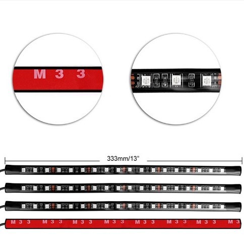 Un remolque de cuatro 5050 18 SMD lámpara de atmósfera interior pie de control remoto de voz Bluetooth RGB colorido LED image 3