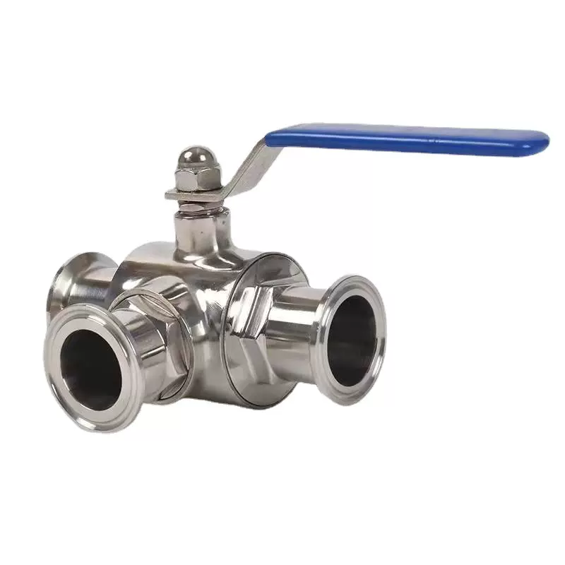 快装三通球阀T型三通食品手动L型开关不锈钢卡箍式卫生级304快接