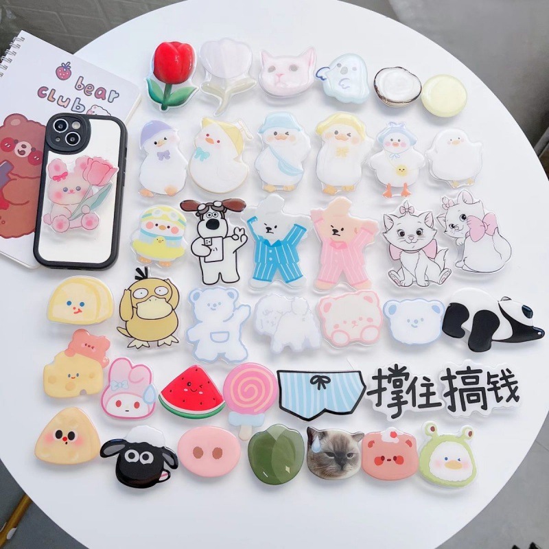 Mobile Phone Bracket Airbag Funny Cute Telescopic Adhesive Airbag Back Sticker ins Wind Back Lazy Silicone Removable