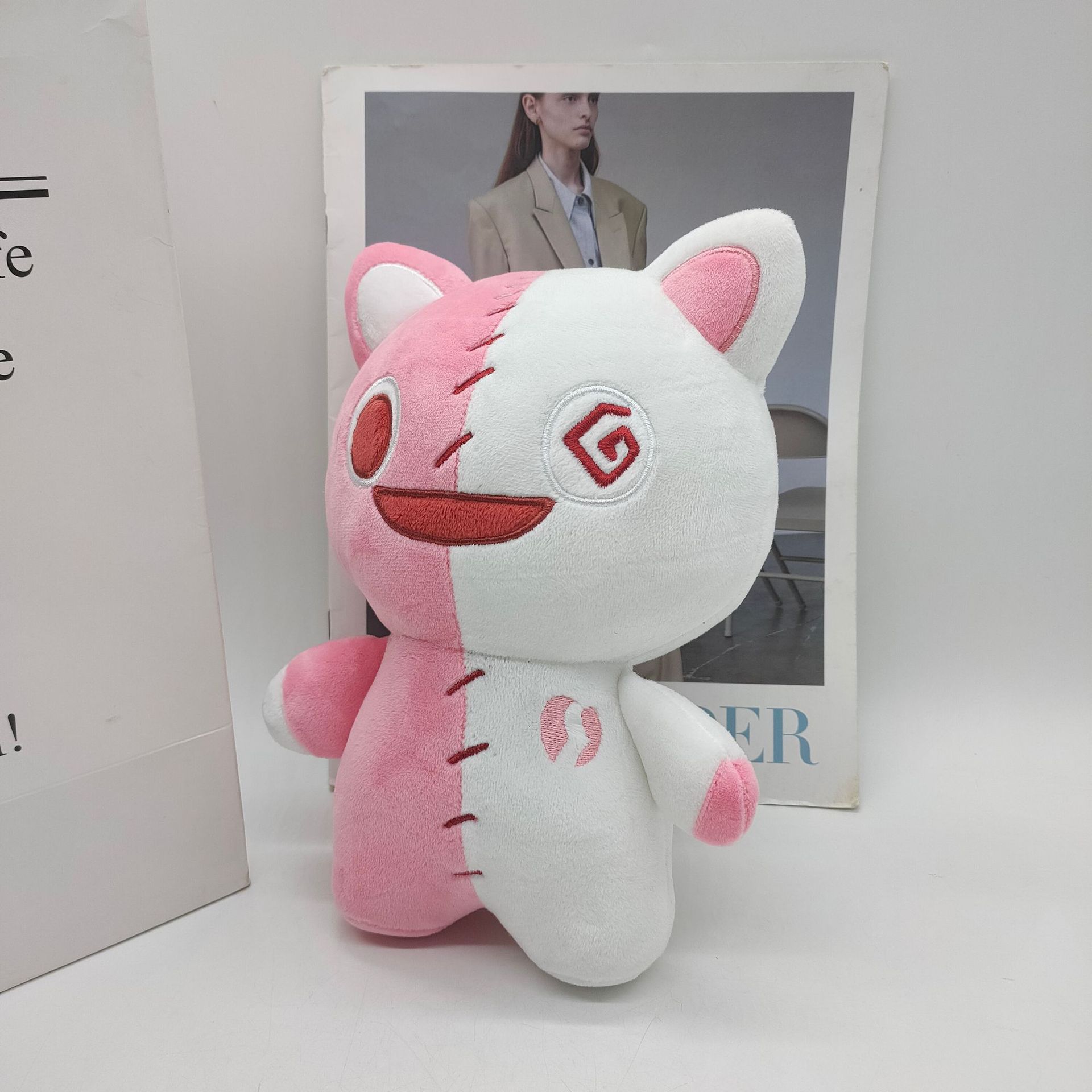 Grenzüberschreitende neue rosa und weiße Katze süße Katzenpuppe Plüschtierpuppe_voghion.com