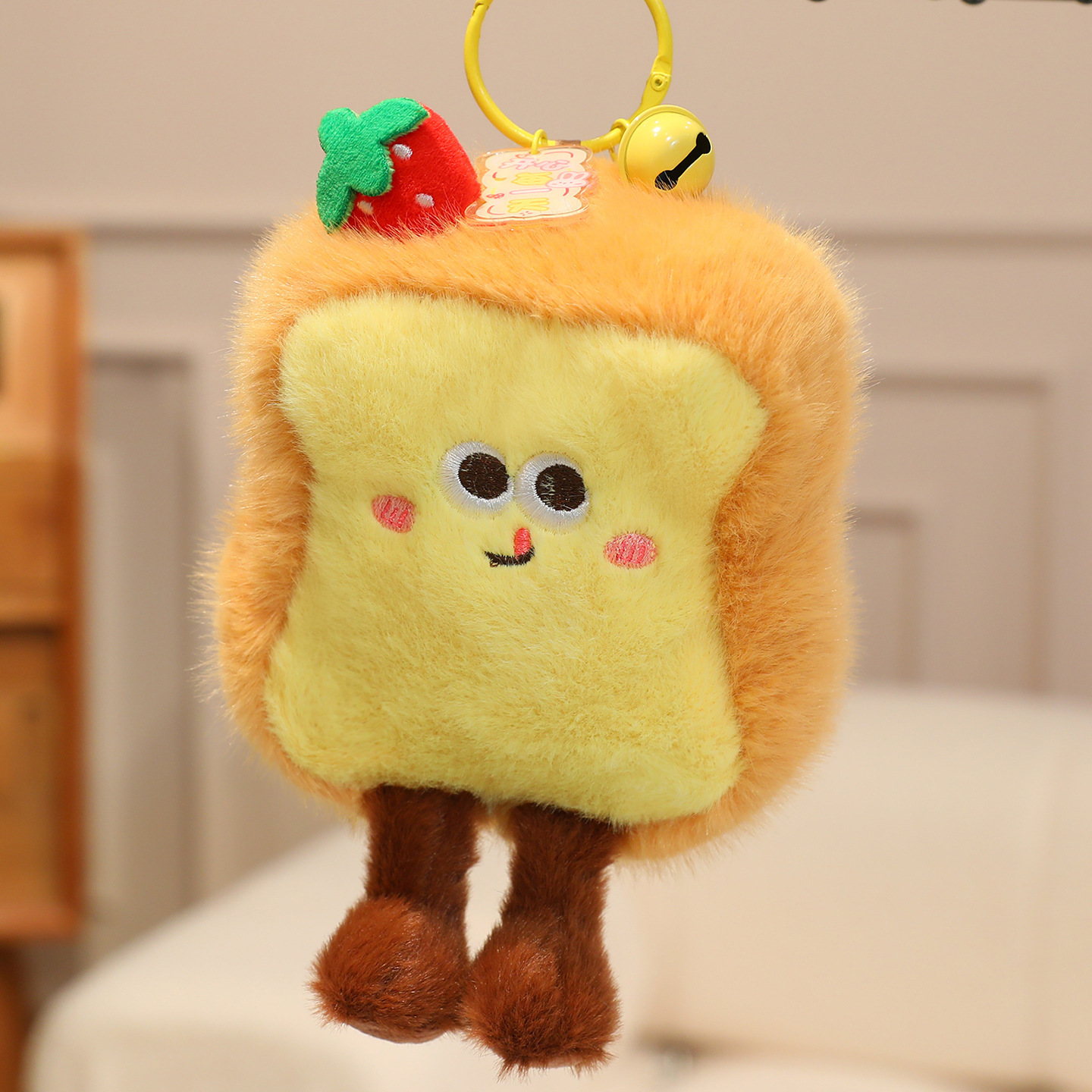 Hermosas hamburguesas fritas colgantes juguetes de peluche piernas de pollo muñecas sushi croissants bolsos colgantes llaveros
