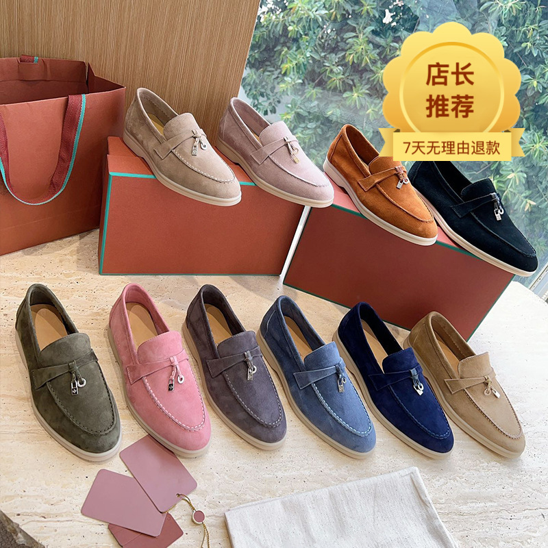 Loro Piana üslubunda qadın loafer ayaqqabı, yumşaq altlıq