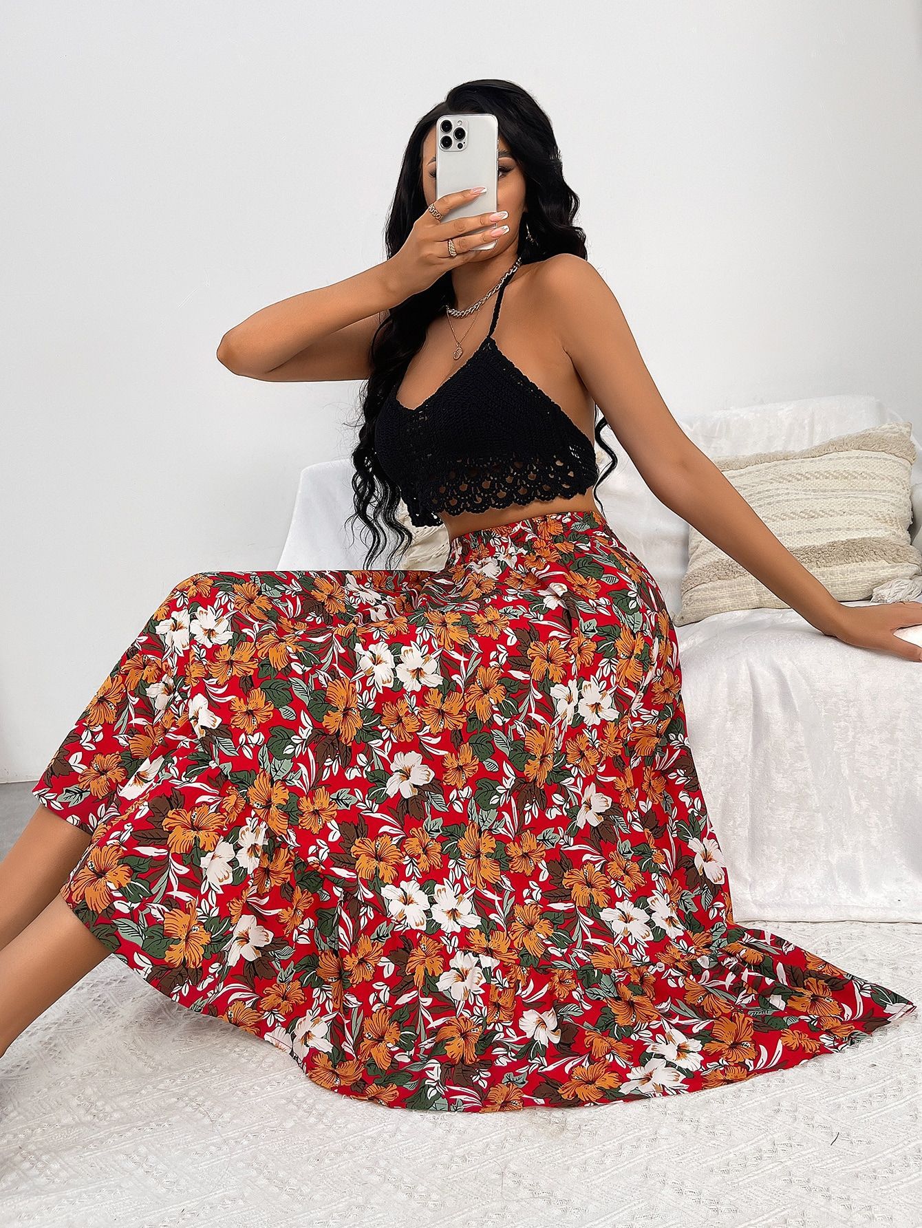 182g Weight Midi Dress Dress Length Type Skirt Dresses Type Spandex, Polyester Fabric Type High Waist Waist Line Inelastic Elasticity Holiday, Daily Occasion Regular Fit Fit Type Ditsy Floral, Leopard Pattern Spring, Autumn Season Women's Gender Casual, Streetwear Style Spring Autumn Casual Streetwear Ditsy Floral Leopard Spandex Polyester Midi Dress Skirts 58