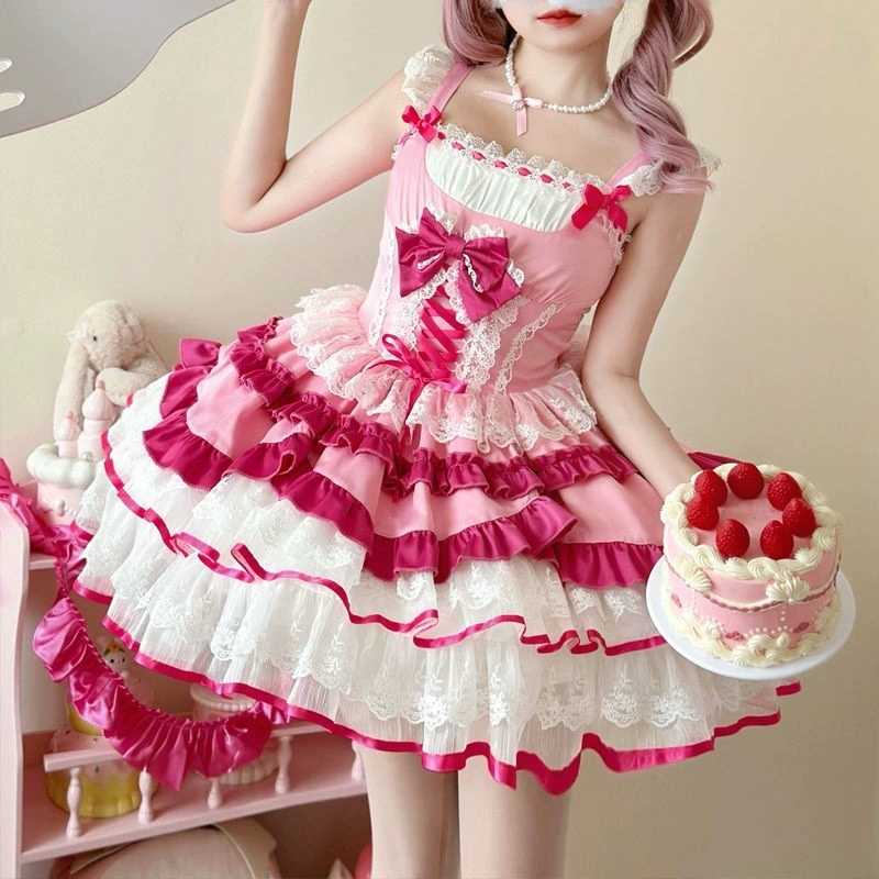 Лолита Lolita Великолепное платье милое платье принцессы дешево все оригинальные S-коды